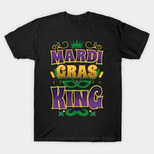 Back Print Mardi Gras King  Parade Mardi Gras Party T-Shirt